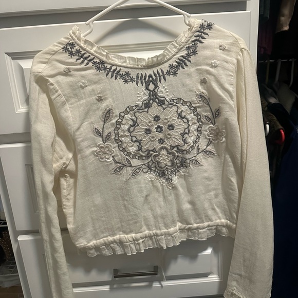 Embroidered Cream Top - Picture 1 of 3